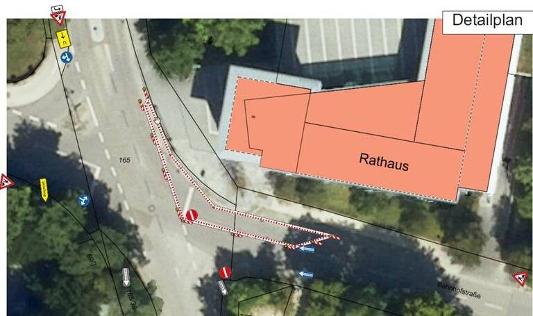 Pl22Detailplan einseitige Sperrung Pasinger Straße/Bahnhofstraße 27.10.2025 bis 29.10.2025