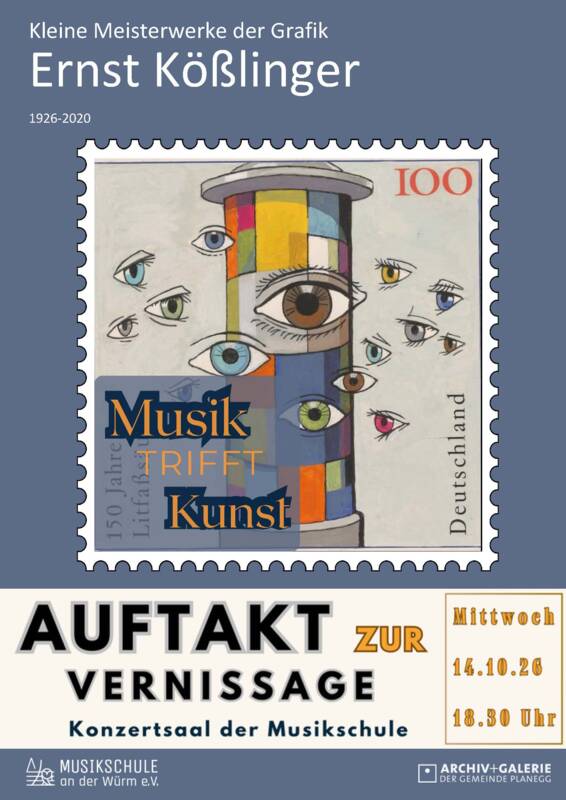 Titelblatt Programm Musik trifft Kunst - Auftakt zur Ausstellung im Archiv+Galerie: Ernst Kößlinger