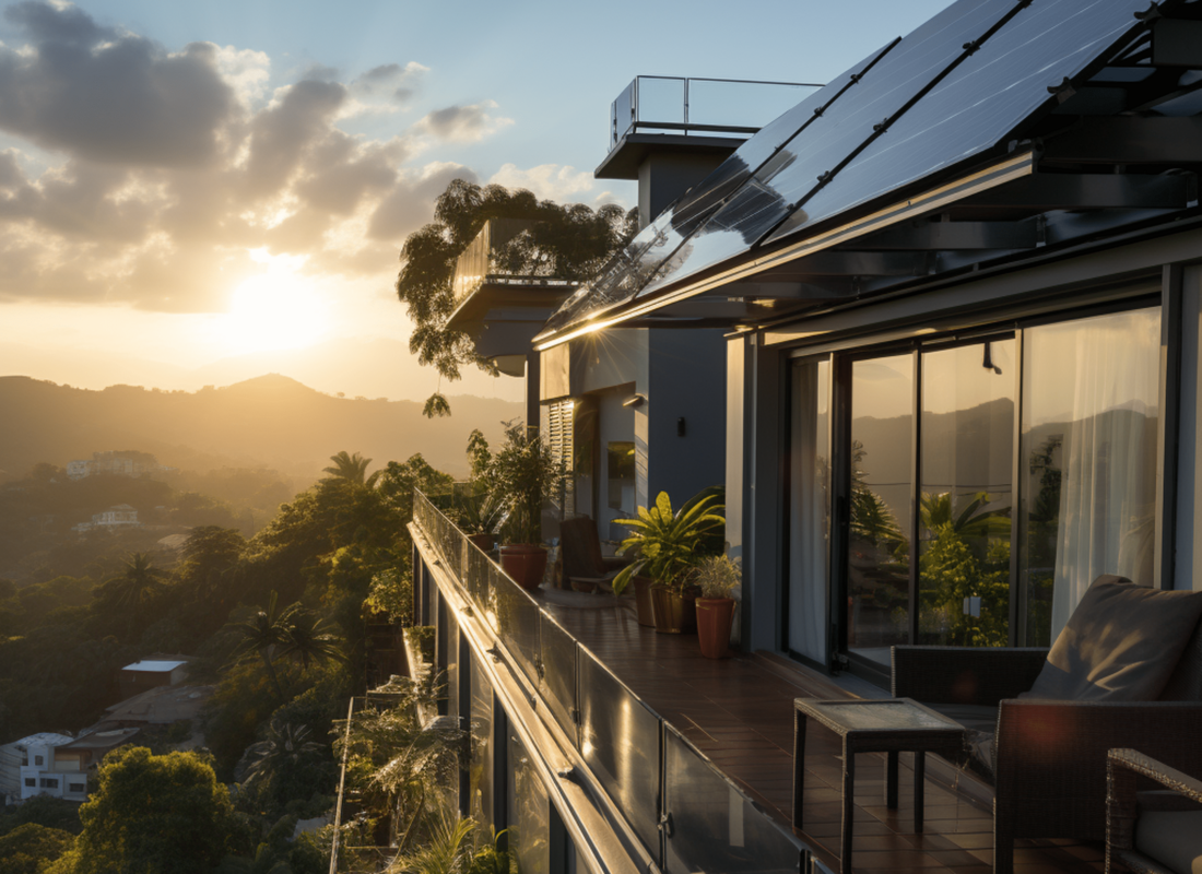 PV-Anlage Haus Sonnenuntergang