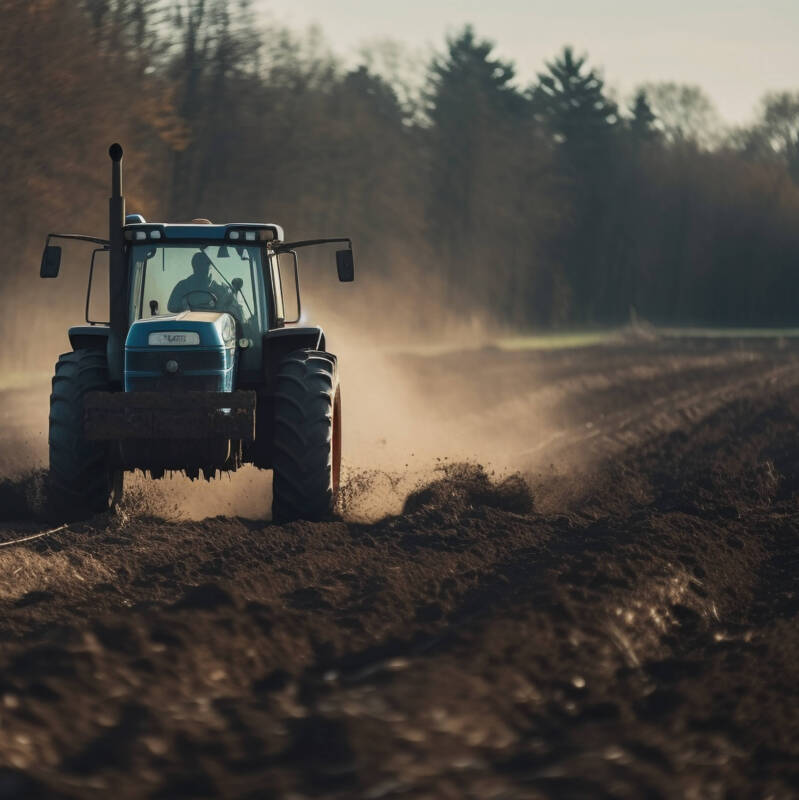 Traktor auf Feld